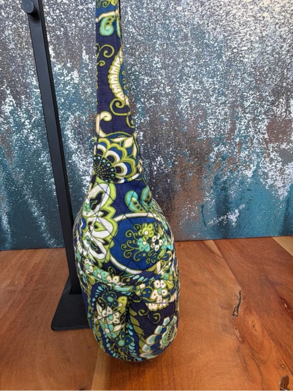 Vera Bradley Boho 2010s Retired Floral Shoulder Bag Blue/Green VGUC